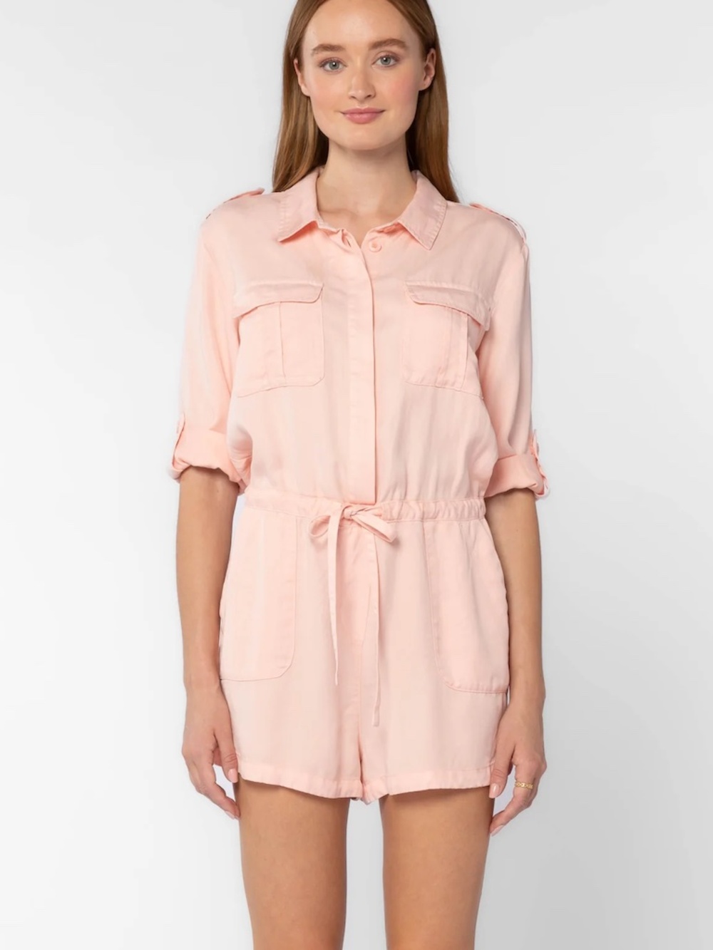 Velvet Heart- Light Pink Romper- Size Small